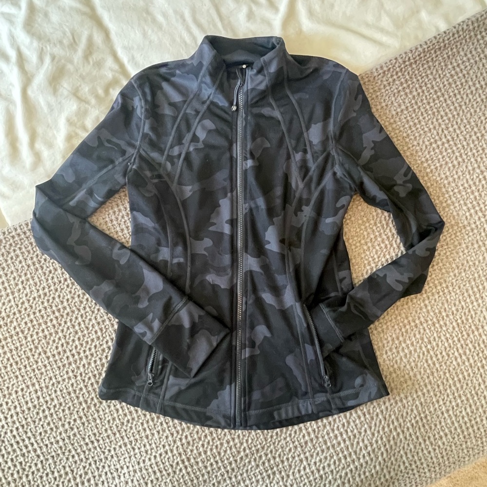 Black Camo Zip Up Jacket